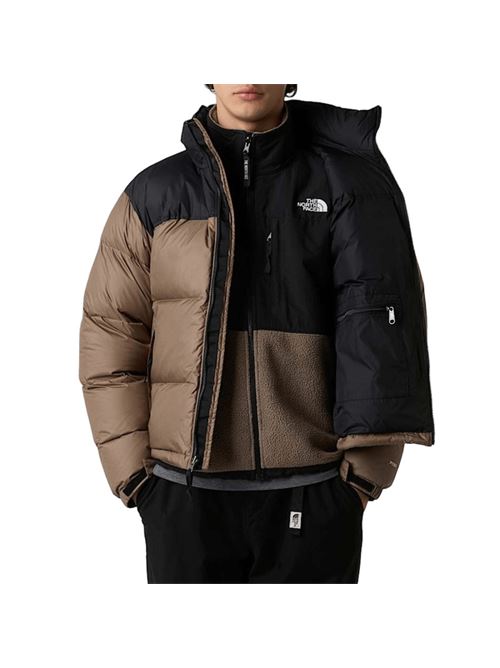 Giaccone da uomo in piuma d'oca, trapuntato , cappuccio ripiegabile, colore brown/black. THE NORTH FACE | NF0A3C8DDHL1